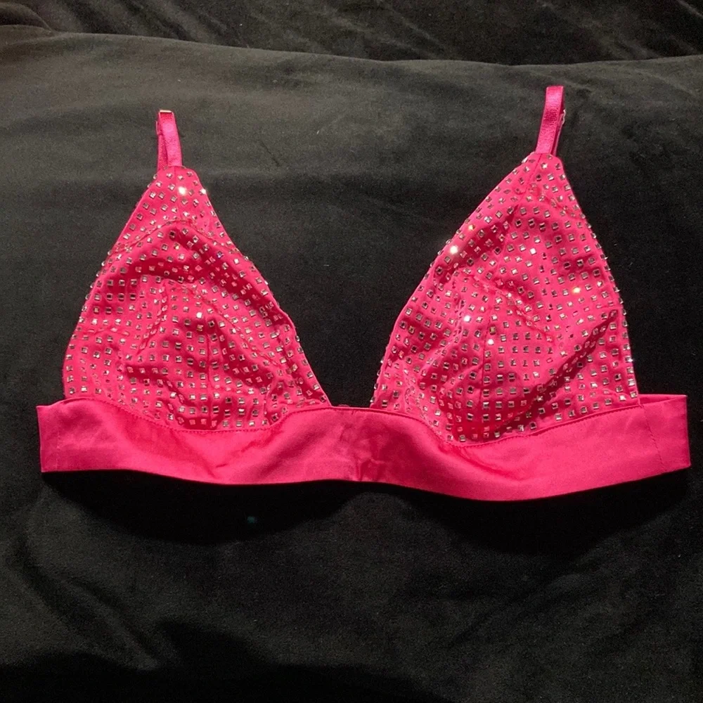 For Love & Lemons Holiday 2019 Diamond Sparkle Bra Size XS - Picture 1 of 6
